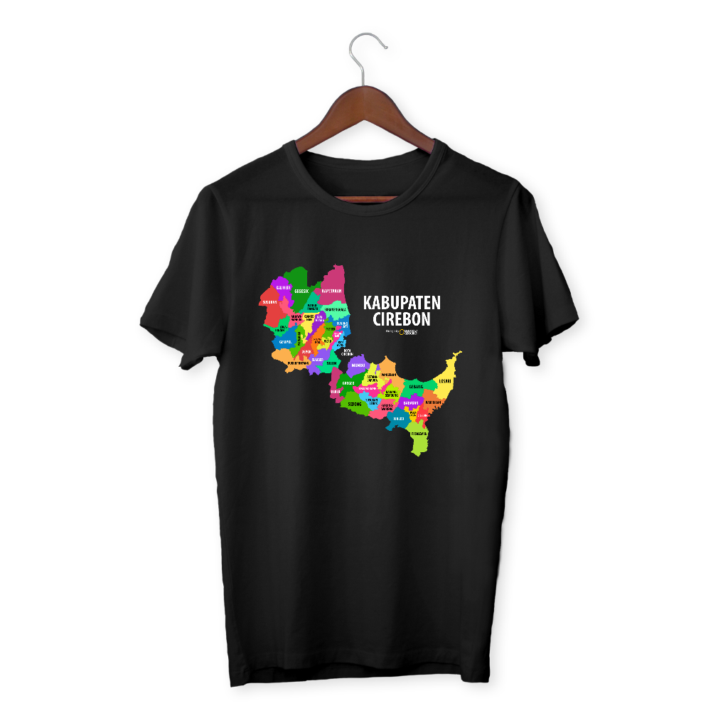 Kaos Peta Kabupaten Cirebon, Jawa Barat - Tshirt Map by Mahasiswa Geografi