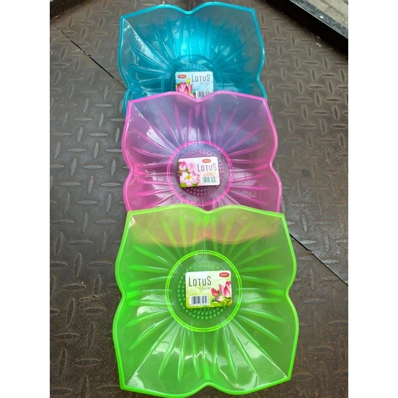 Piring Makan/Piring Saji/Piring ceper/Piring murah/Piring plastik transparan Lotus - Trixy