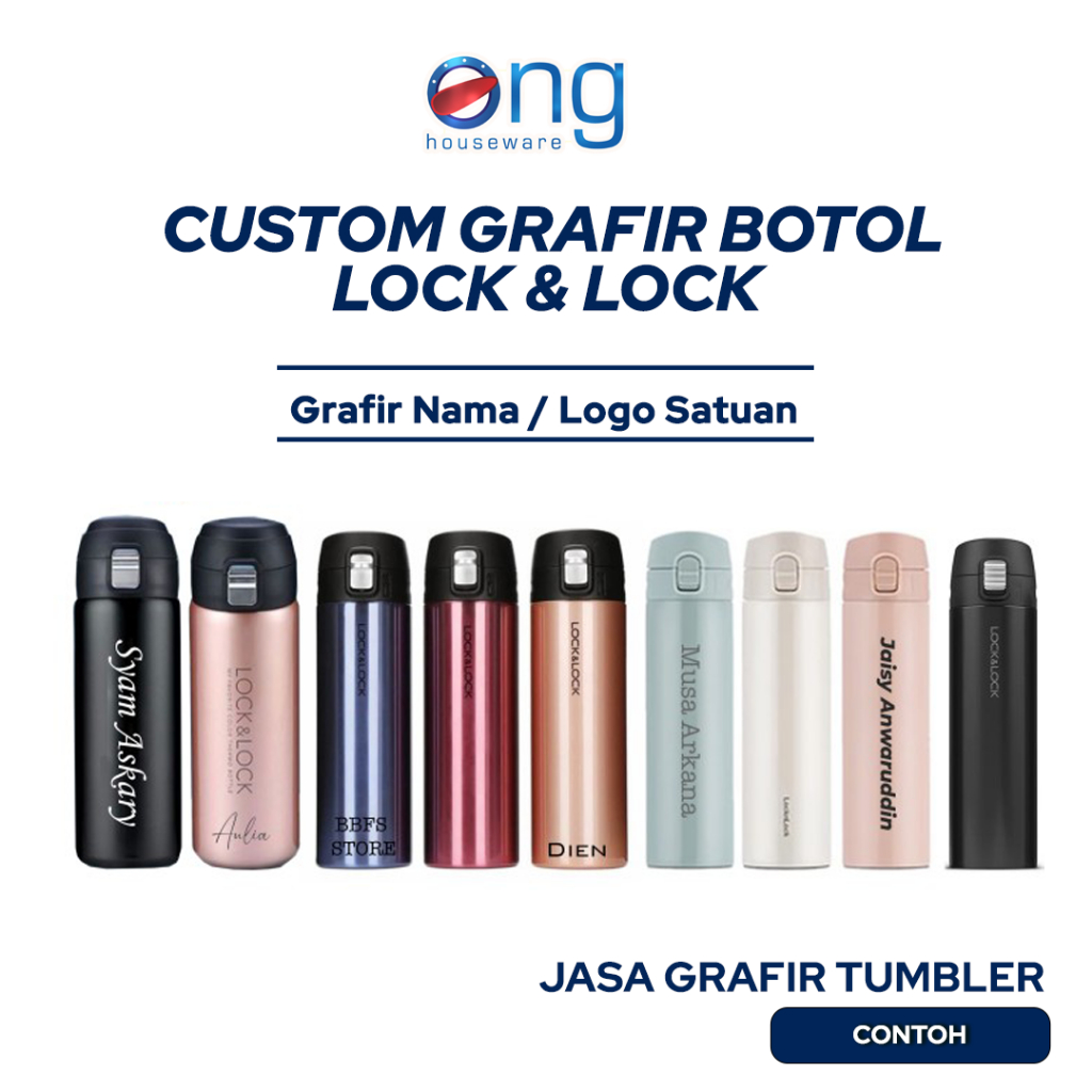 Ong Houseware - Custom Tulisan Nama Grafir Tumbler Stainless Steel Termos Engrave LocknLock Lock n l