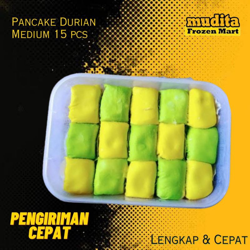 

Pancake Durian Beku Medium Isi 15 Pcs