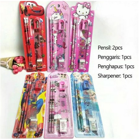 

[FAFAFA] Pensil Set 5 in 1 / Pensil Set Karakter Lucu 5 in 1