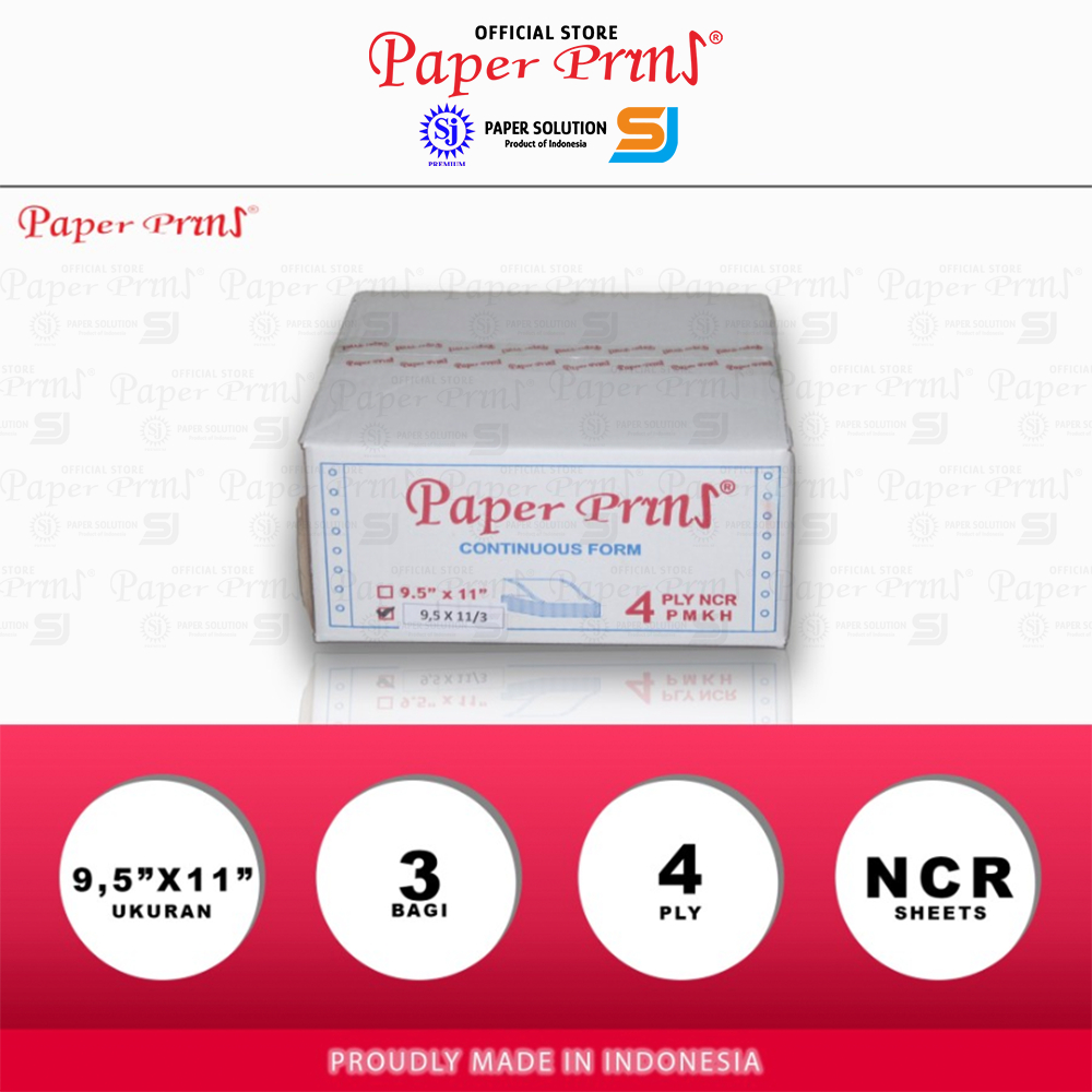 

Paperpryns Kertas Continuous Form 4PLY NCR 9,5" x 11"/3 (Bagi 3)