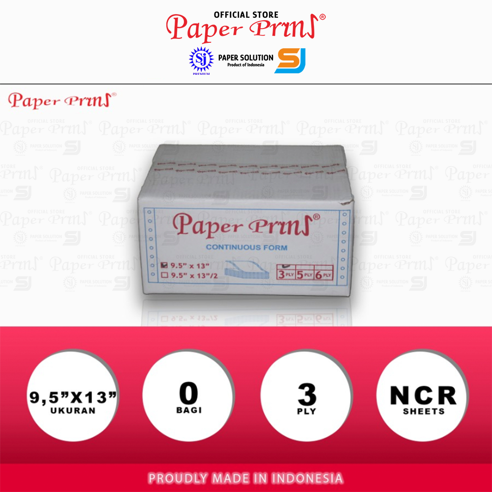 

Paperpryns Kertas Continuous Form 3PLY NCR FOLIO 9,5" x 13