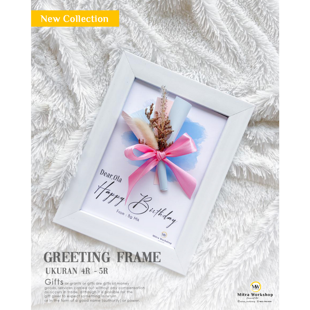 

Greeting Frame 4R - 5R,Kado ulang tahun,kado aniversary