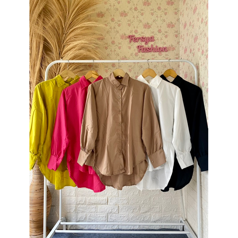 KEMEJA DEA POLOS OVERSIZE