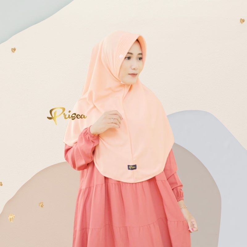 Prisca/ Hijab Instan Kaos Pet Dan Non Pet Terbaru Bergo Kaos