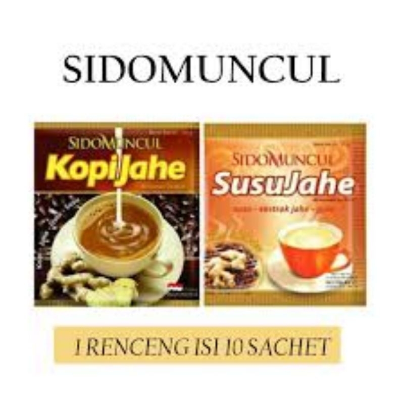 

Sidomuncul Susu Jahe, Kopi Jahe 1renteng 10bungkus @27gr