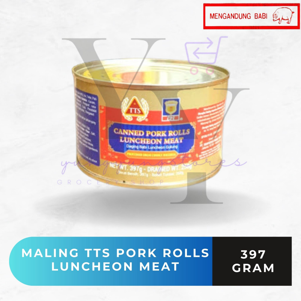 

TTS Maling Canned Pork Rolls Luncheon Meat / Daging Babi Telur Gulung 397 gram