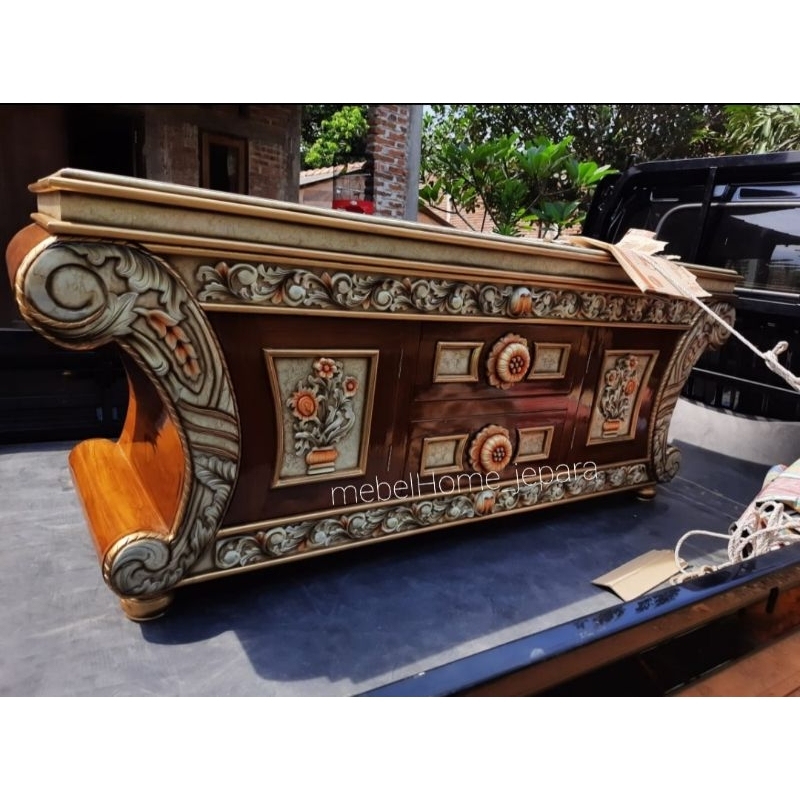 BEST SELLERbufet tv ukir jati/bufet jepara ukir /bufet jati termurah,bufet tv kayu jati jepara,bufet