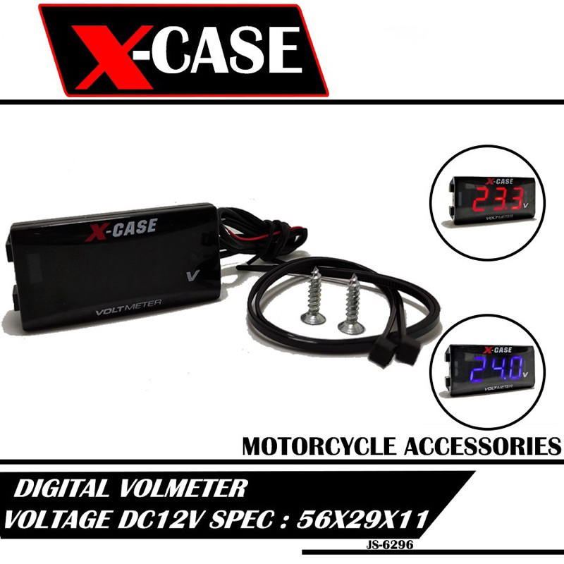 Voltmeter Xcase - Voltmeter Aki - Pengukur Daya Aki - Volt Meter Aki 12 Volt 6296 X-case