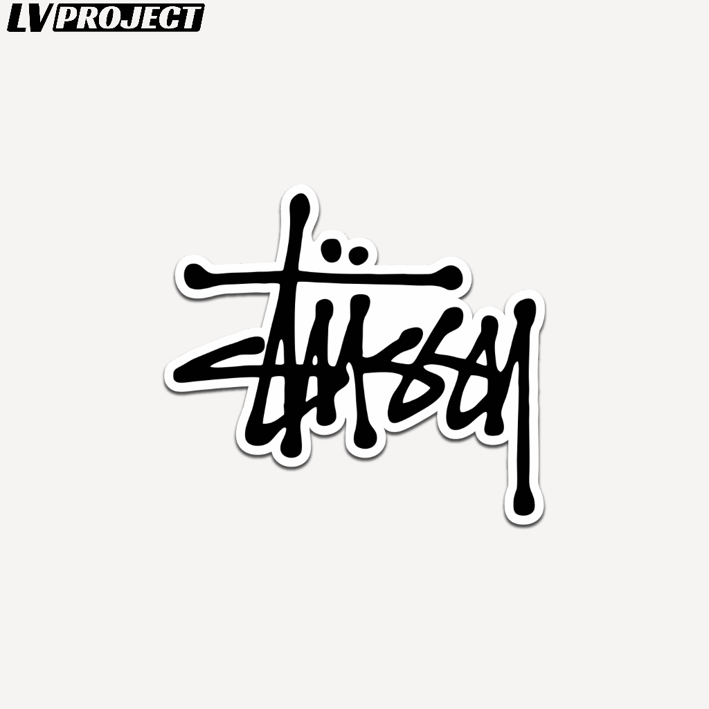 

Stiker Logo Brand Aesthetic Vinyl Laminasy Glossy Stussy