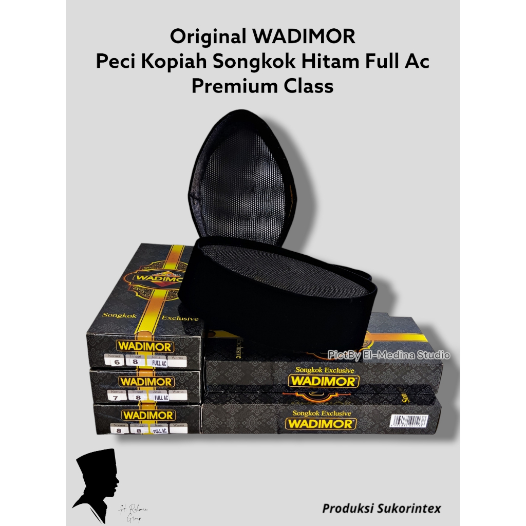 Peci Pria Songkok Hitam Songkok Wadimor Peci Laki-Laki Kopiah Full AC Terbaru Aksesoris Pria Fashion