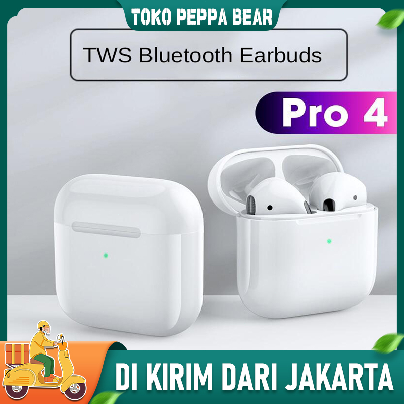 Earphone Bluetooth Pro 4 TWS Aerphone Bluetooth Android Original Promo Pengguna Baru Earphone Blueto