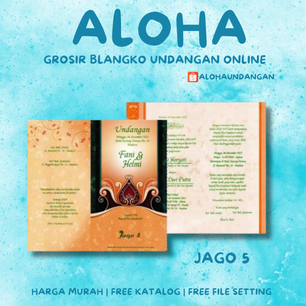 BLANGKO UNDANGAN NIKAH MURAH JAGO 5 | Aloha Undangan