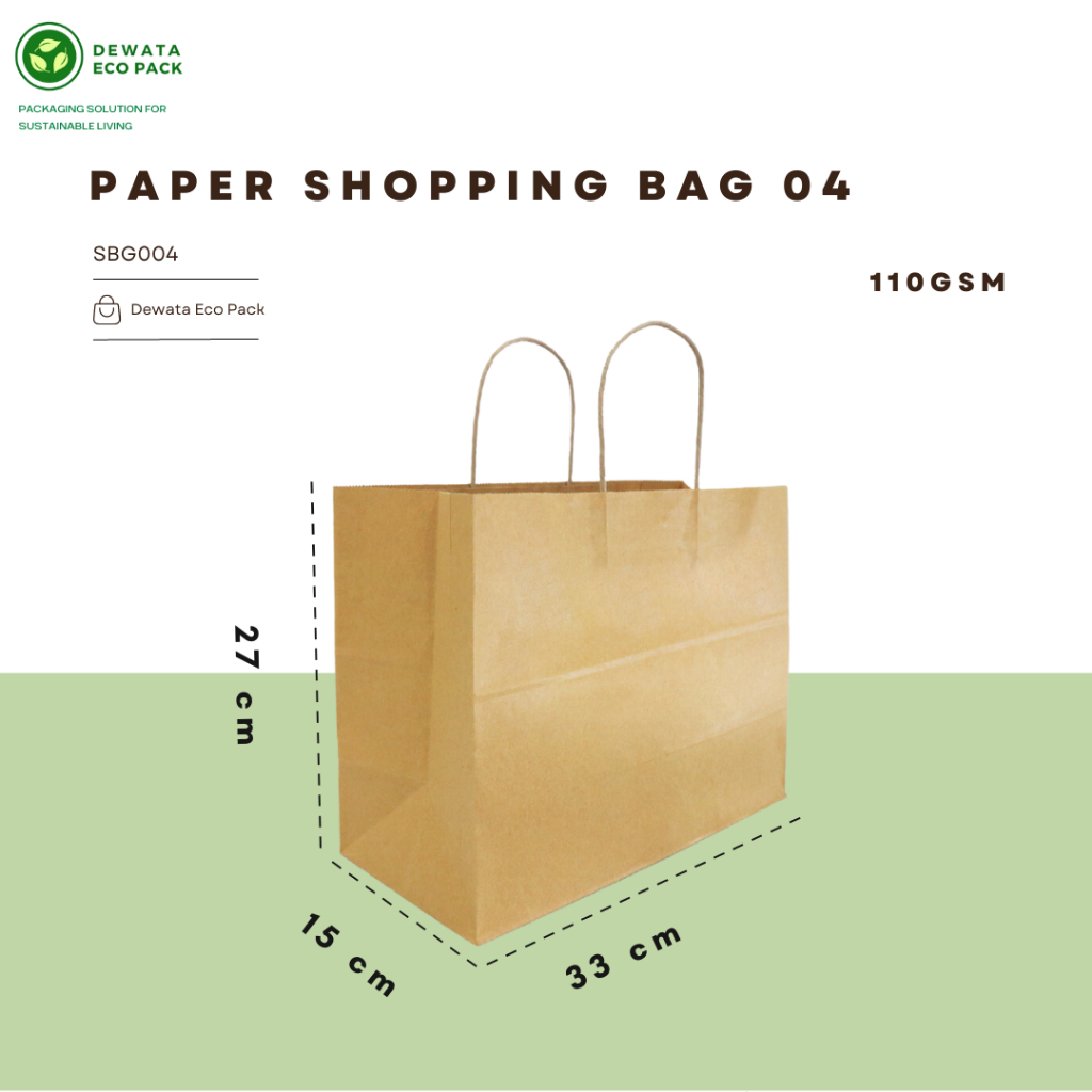 

Shopping Bag 33x15x27cm SBG4 / Paper Bag / Paper Shopping Bag / Paper Bag Kraft