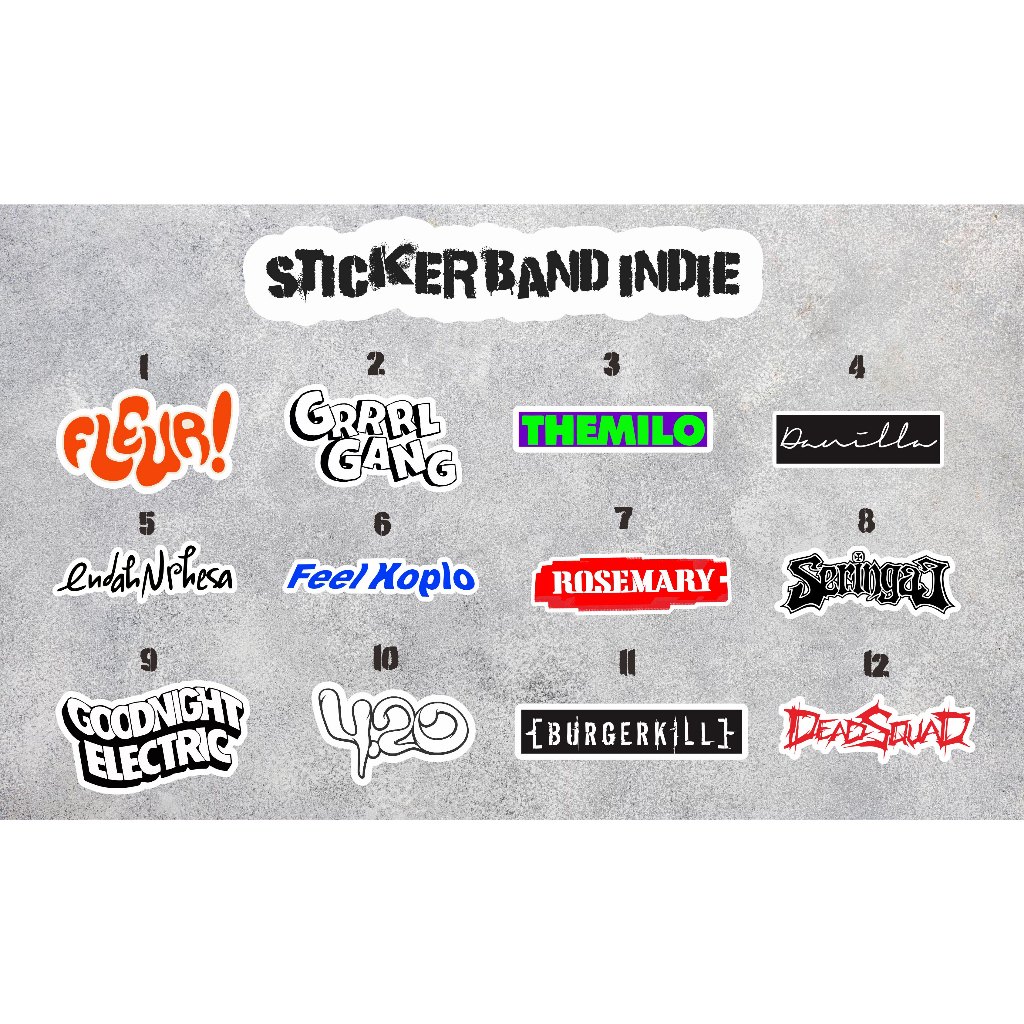 

STICKER BAND INDIE /STICKER AESTHETIC BAND INDIE / STICKER HELM STICKER MOTOR STICKER LAPTOP (SATUAN)