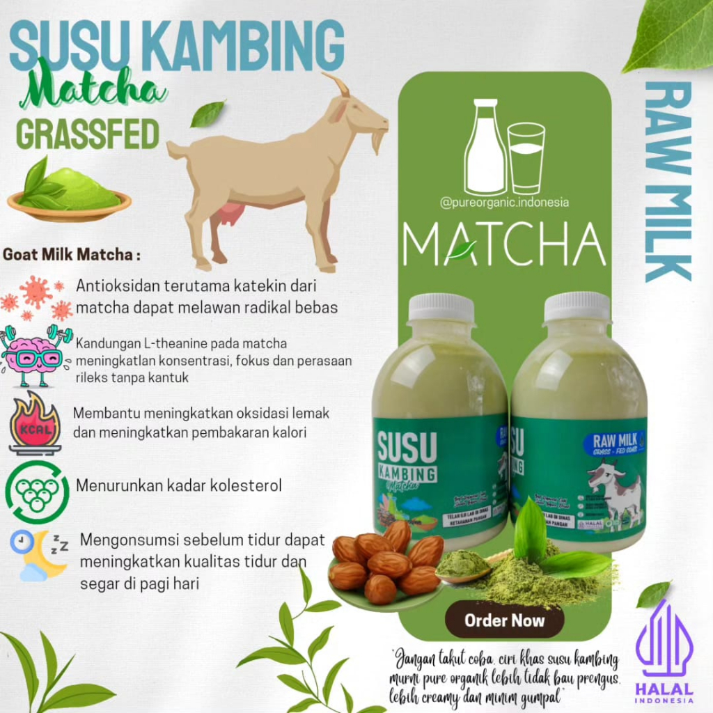

DA Depok Susu Kambing Cair Raw Murni Segar Grassfed Organik by PURE ORGANIC