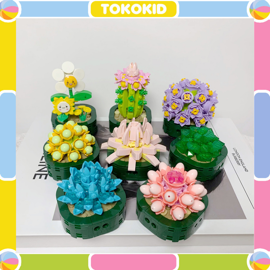 Pot Tanaman Sukulen Kaktus Gypsophila Pohon Bonsai Taman Romantis Blok Bangunan Model Klasik Batu Ba