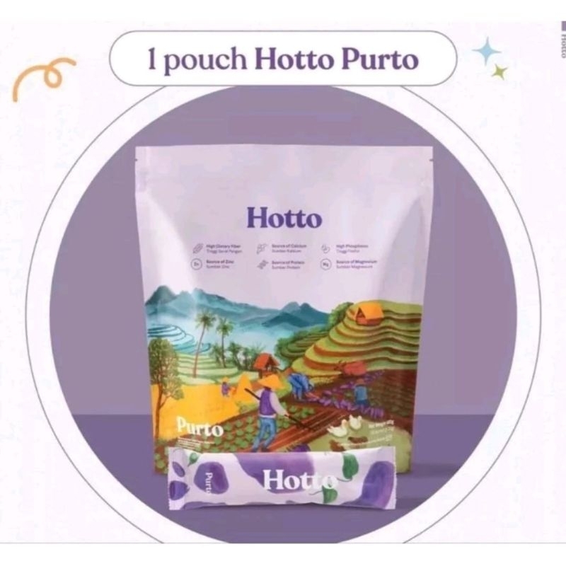 

HOTTO PURTO POUCH. Sarapan bergizi praktispraktis. multigrain oat ubi ungu ( purple yam).