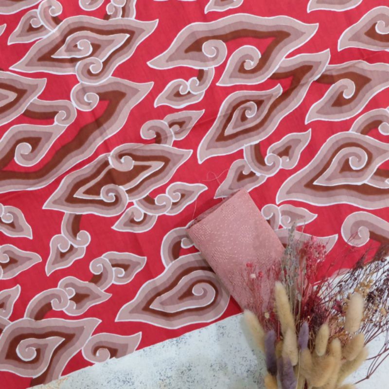kain batik print khas trusmi cirebon pria wanita bahan katun motif mega mendung warna warni batik el