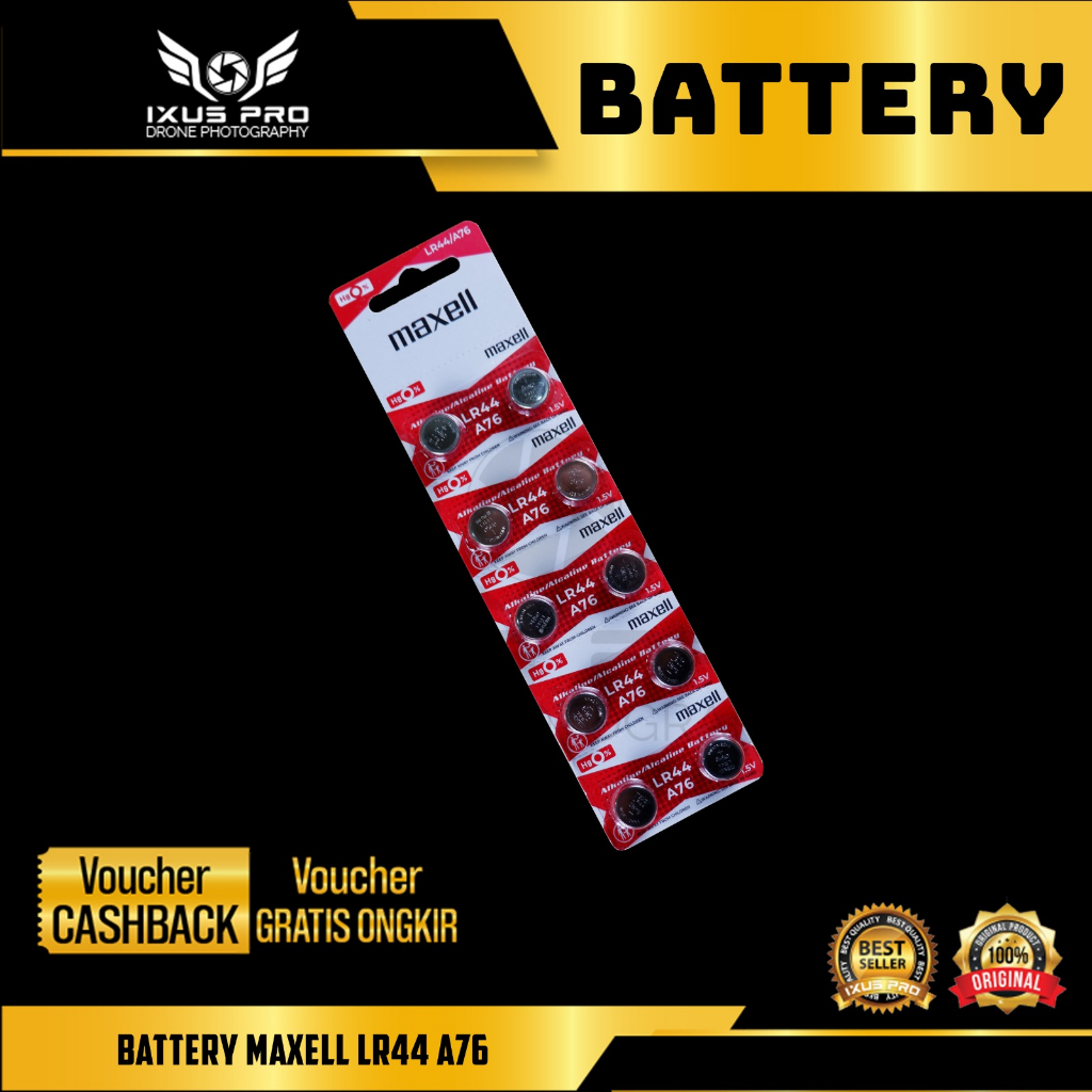 MAXELL LR44 BATTERY MAXELL LR 44 1 STRIP