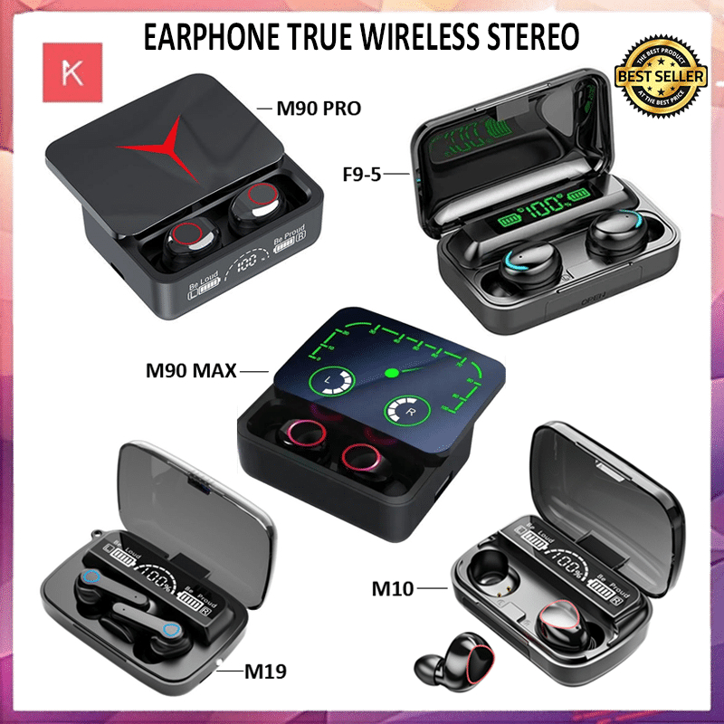 ANG HEADSET BLUETOOTH TWS WIRELESS STEREO GAMING M10/F9-5/M19/M90 MAX/M90 PRO/M30 PRO HANDSFREE