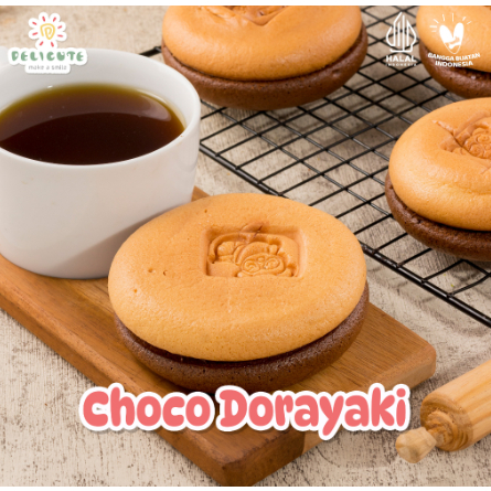 

PROMO Choco Dorayaki Delicute - 6 set/12 pcs double cake dengan filling Chocolate