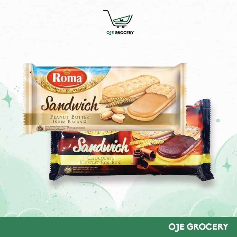 

ROMA BISKUIT SANDWICH RASA PEANUT BUTTER DAN COKLAT