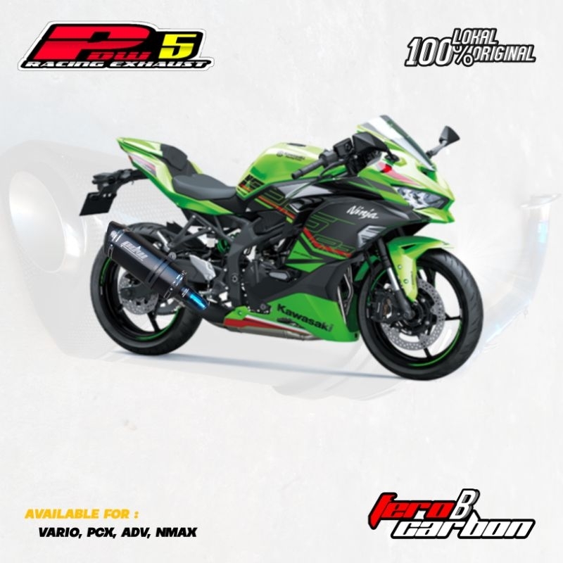 Knalpot Fero Carbon ZX25R Header Full Bending Blue Pdw Racing Exhaust