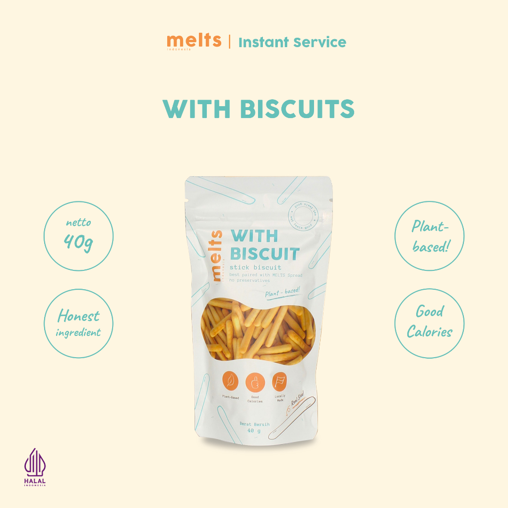 

Instant Service - Melts With Biscuit Pack BISKUIT STIK cocok untuk selai cokelat Melts