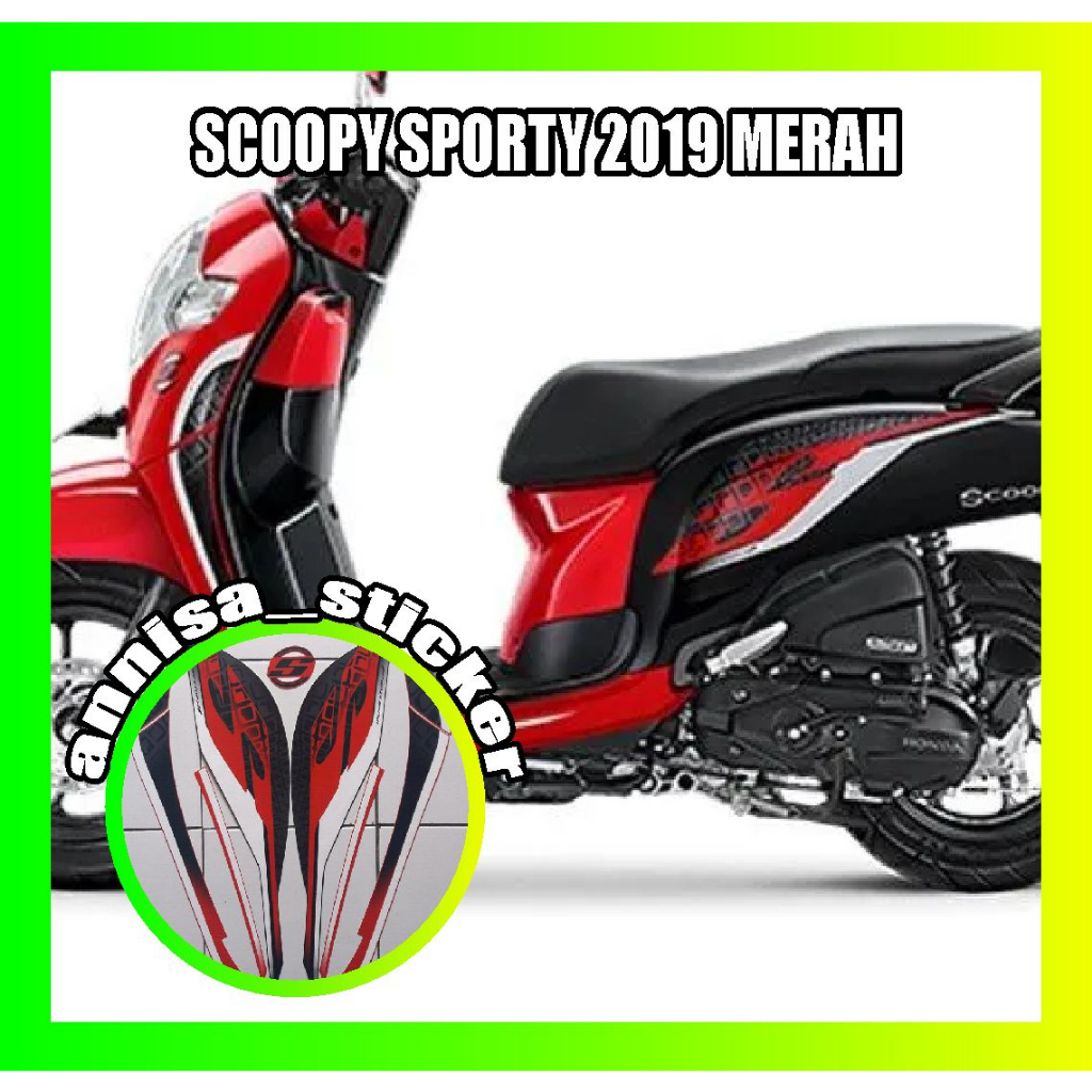striping lis scoopy sporty 2019 merah