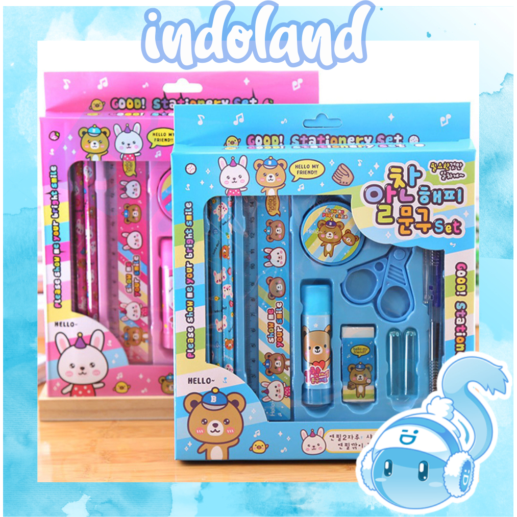 

☀ INDOLAND ☀ Alat Tulis Set 8in1 Karakter A26 Paket Alat Tulis Anak TK Stationery Kids / Set School Supplies Gift Eraser Ruler S090