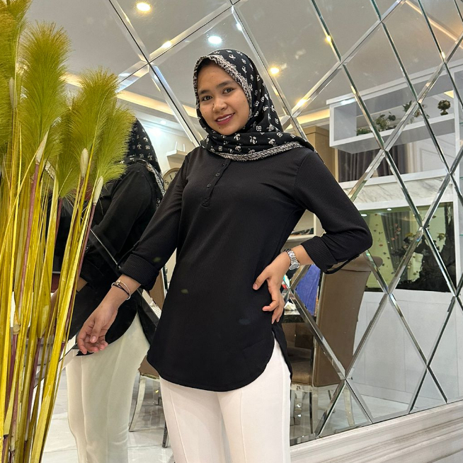 KAOS ATASAN BUSUI WANITA LENGAN PANJANG KAOS POLOS