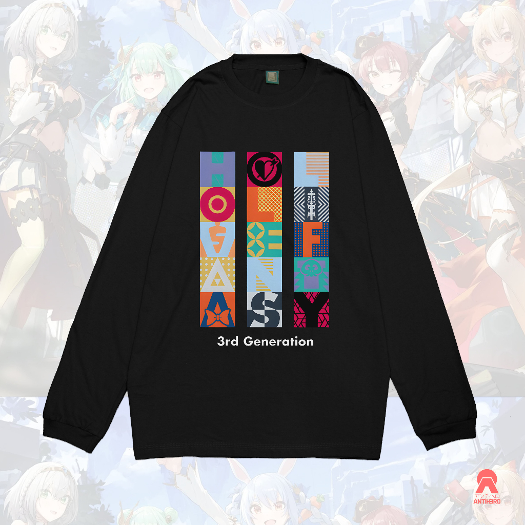 Longsleeve Hololive Fantasy Generation 3 Concert Holo JP Japan Kaos Anime Vtuber T-Shirt Antihero Cl
