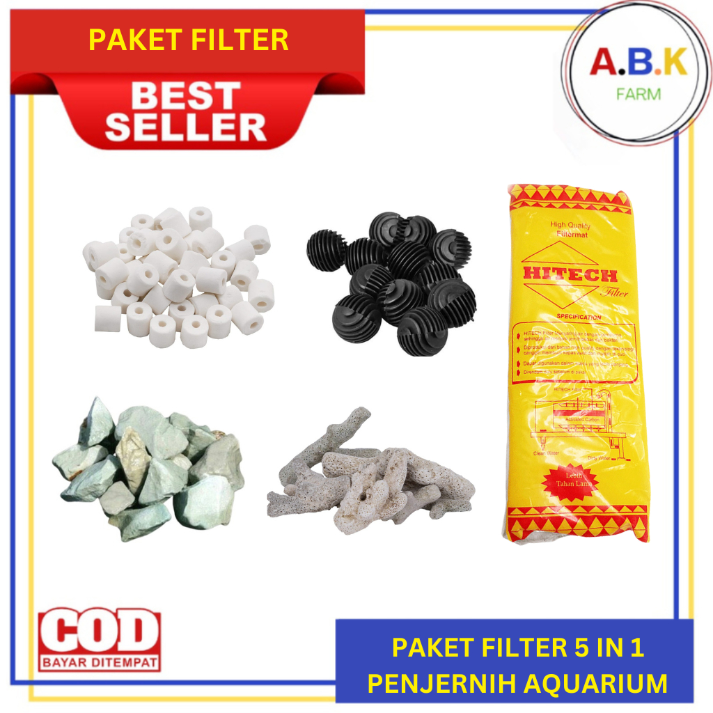PAKET FILTER 5 IN 1 PENJERNIH AIR AQUARIUM AQUASCAPE MEDIA FILTER MURAH