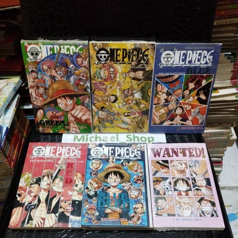 SET komik One Piece Wanted Deep Blue Green Red Grand Data Characters