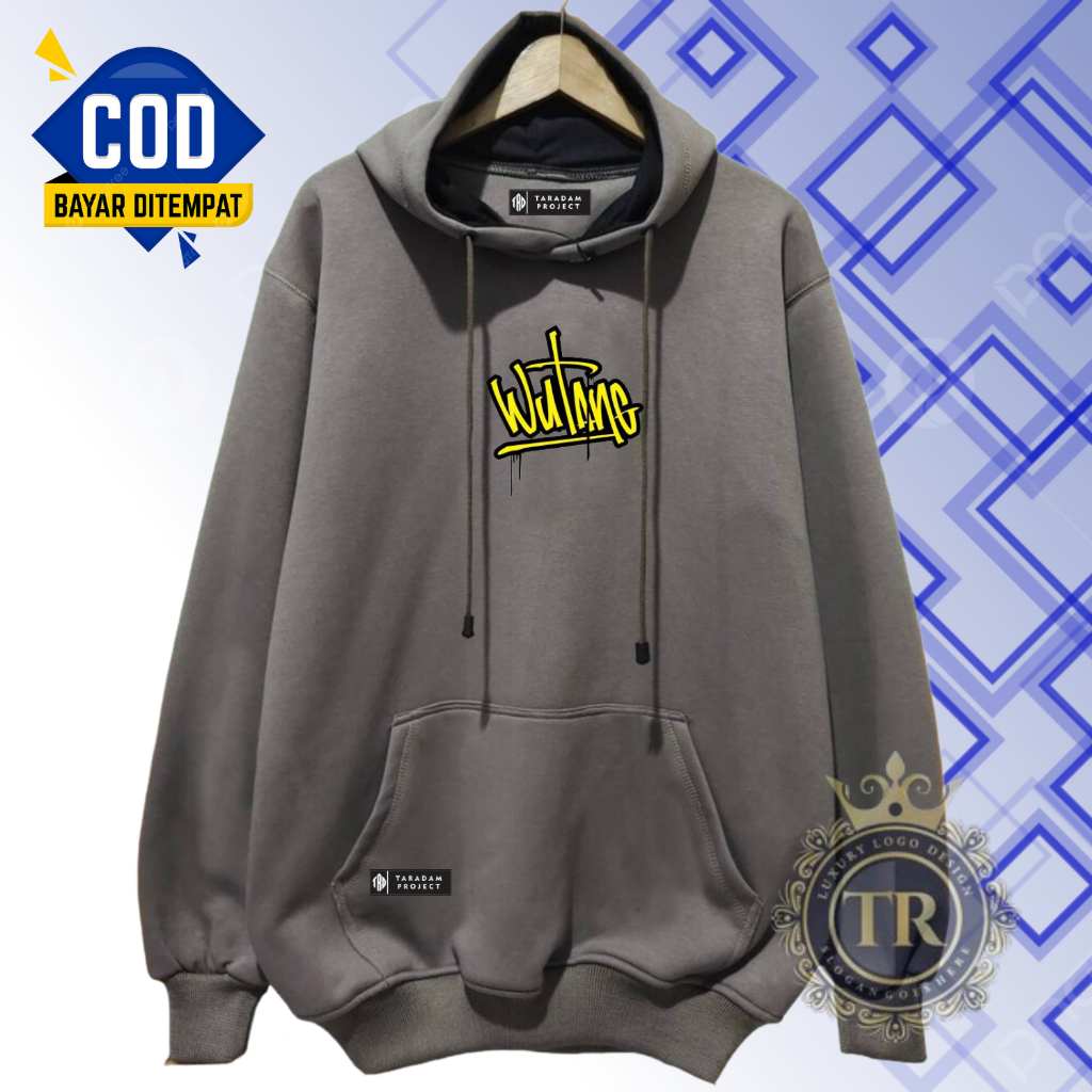 Hoodie Sweater Pria Terbaru Tarandam Jaya Warna Carcol Sablon WUTANG Premium Hodie Switer Oversize S