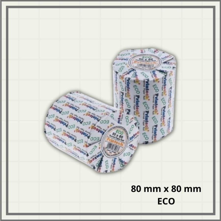 

Kertas Thermal Kasir Struk Paper Roll 80x80 mm ECO - PRINTECH / 10 Roll
