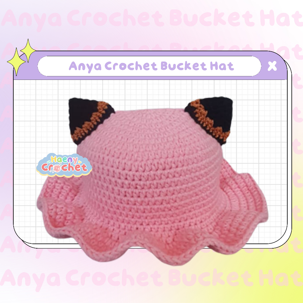 Anya Forger Crochet Bucket Hat / Topi Rajut Anya Forger