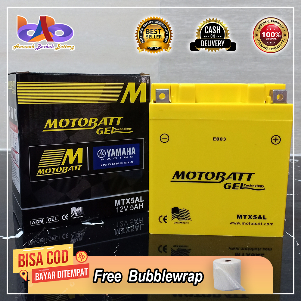 Aki Motor Mio Smile, Mio Sporty MTX5AL Motobatt Aki Kering Gel