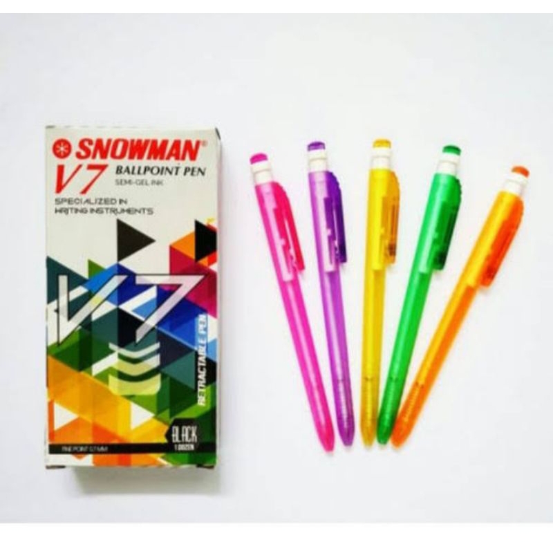 

Pulpen Snowman V7 Hitam/biru(12pcs)