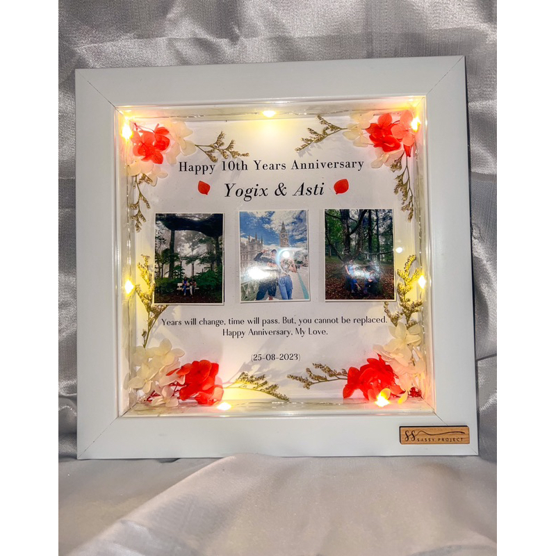 Frame 3D Custom + Lampu LED