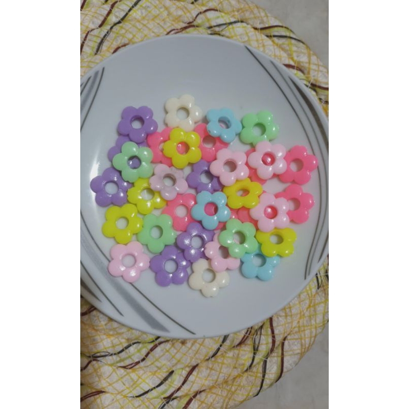 ( 20 PCS ) MANIK MANIK / MUTE BUNGA LUBANG TENGAH
