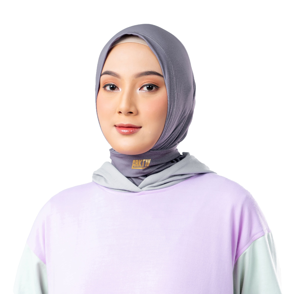 Arktiv Confident Alpha Hijab Grey With Lace x Nycta Gina