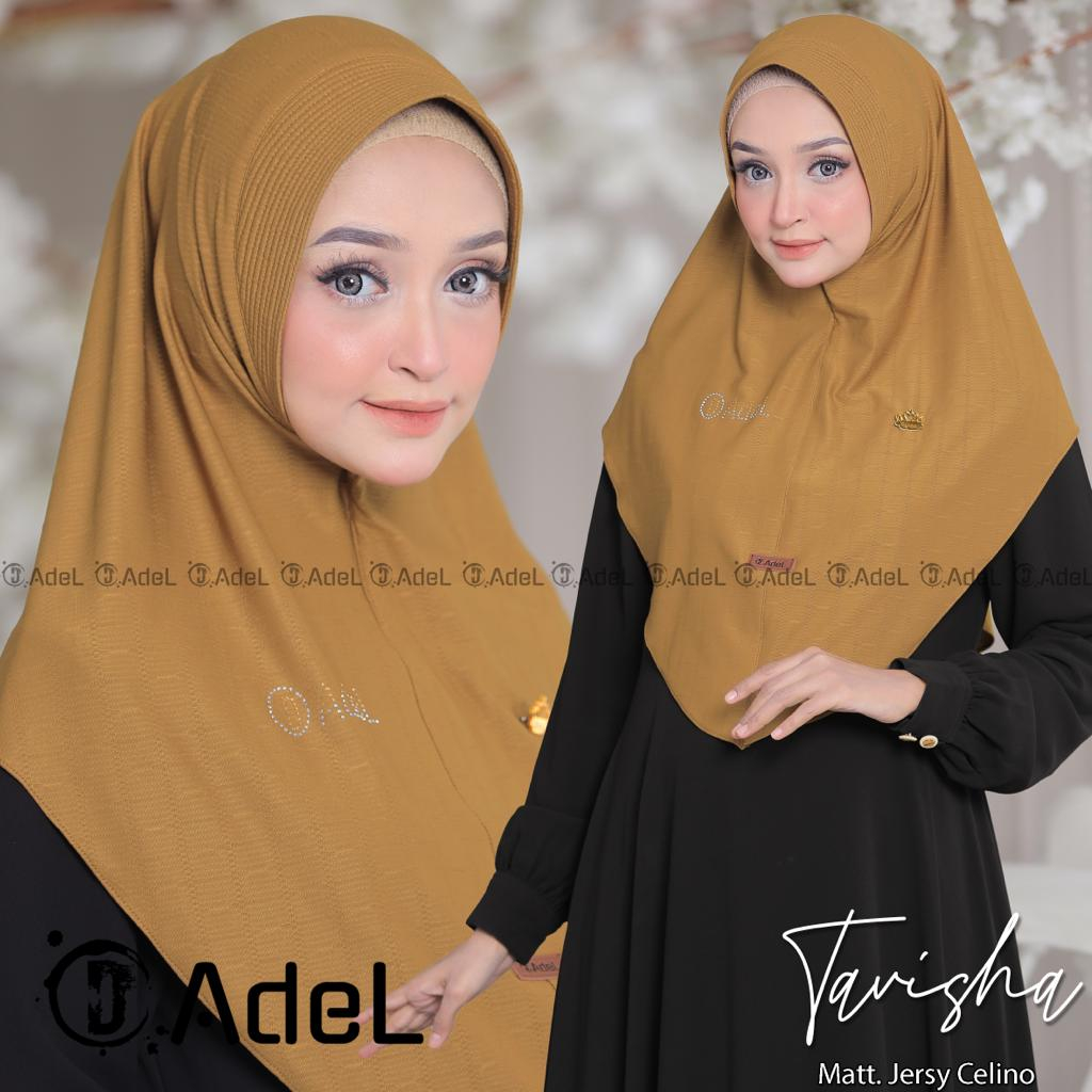 TAVISHA JILBAB INSTAN JERSEY CELINO PET BUSA TIPIS ANTEM ORI ADEL HIJAB