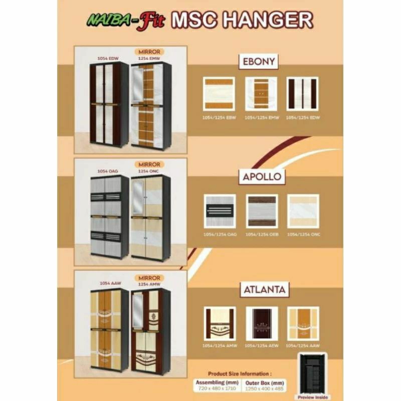 Lemari gantung Naiba Fit MSC - 1254