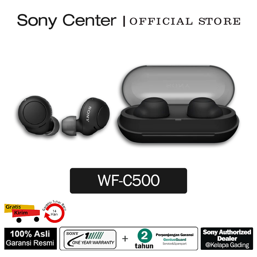 SONY WF-C500 Headphone Nirkabel / WF C500 Truly Wireless Headphones - Black . Garansi Resmi