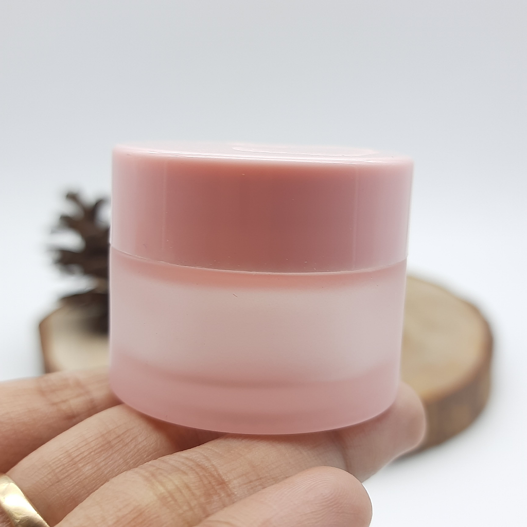 POT KRIM 15GR PINK DOFF / FROSTED KACA - CAP PINK - JAR CREAM KOSMETIK