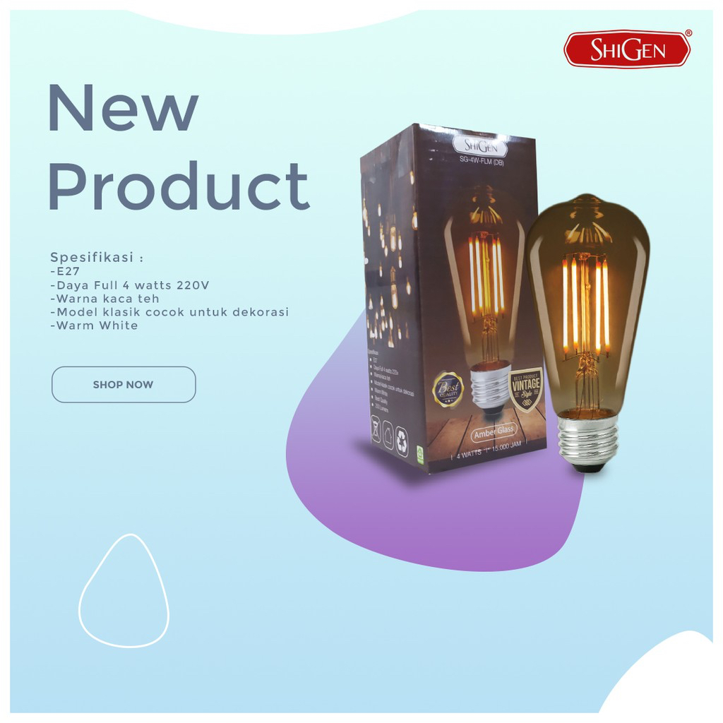 Lampu LED BULB  Filamen SG 4W - FLM (DB) Vintage Fitting E27