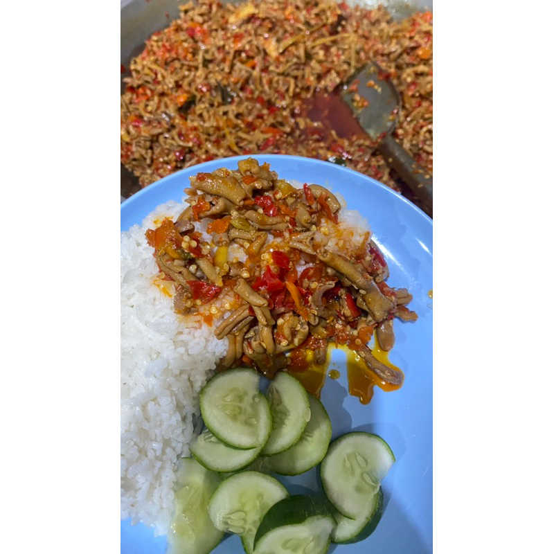 

2Xbtygneal Sakha Snack ) Oseng Usus Mercon 200Gr Vacum Dapurnya Subur